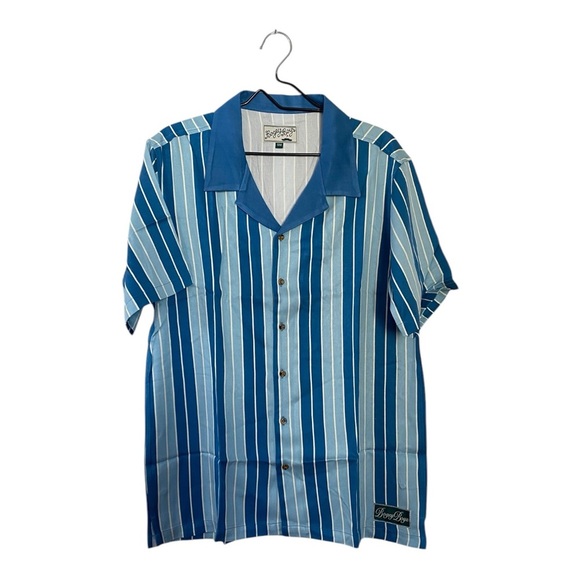 Bogey Boys Blue Striped Button Up Shirt Men’s Size Small NEW Golf Apparel - Picture 1 of 8